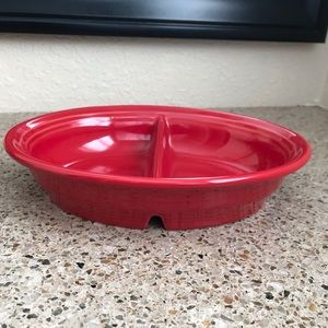 Fiesta ware Divided Serving Bowl in Scarlet